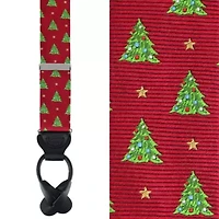 Big and Tall Oh Christmas Tree Novelty Silk Button End Braces