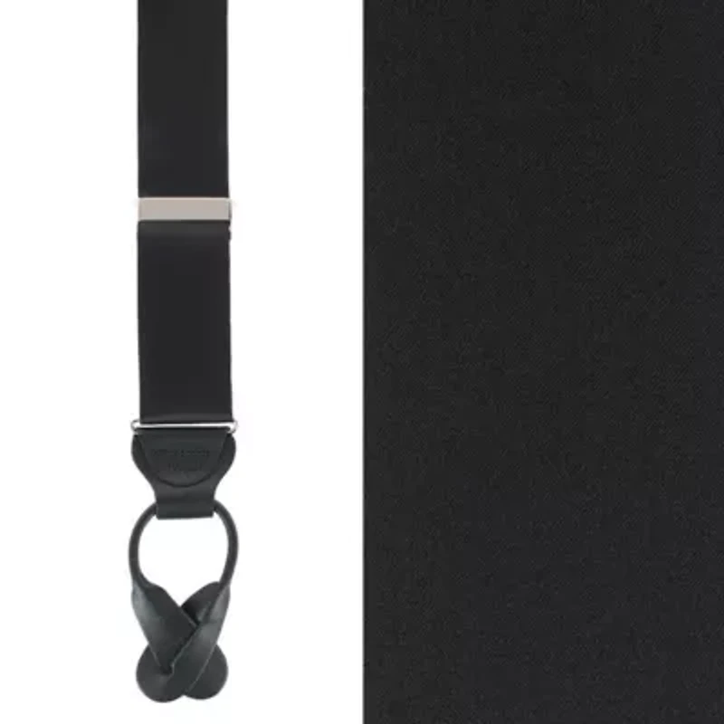 Big & Tall Dutton Solid Colored Silk Button End Braces
