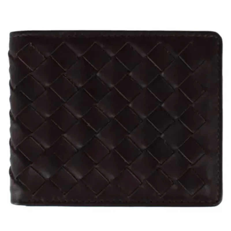 Lazzaro Lattice Weave Leather Bi-Fold Wallet