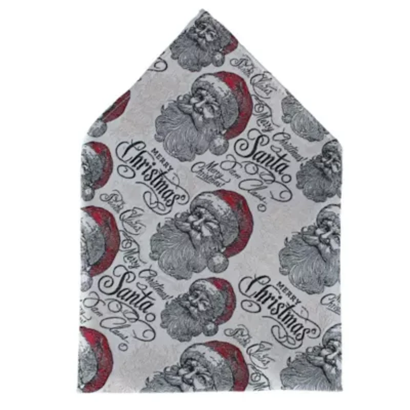 Santa Claus Is Watching Silk 12x12 Pocket Square