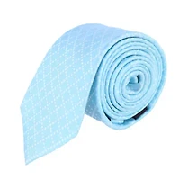 Ignacio Linen Blend Polka Dot Vertical Slant Lined Business Necktie