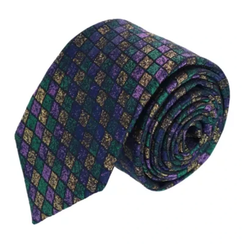 Carnival Diamond Multi-Colored Novelty Silk Necktie