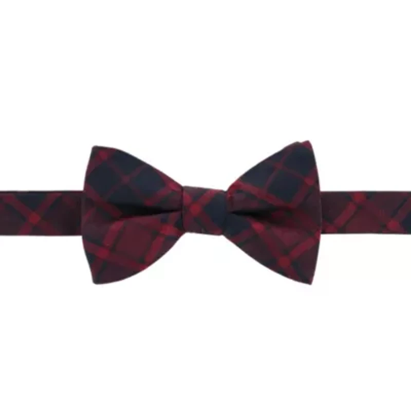 Kincade Red Blackwatch Plaid Silk Bow Tie