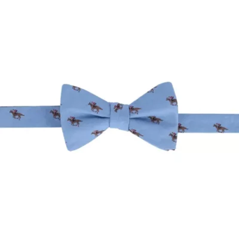 Down The Stretch Racehorse Linen Blend Bow Tie