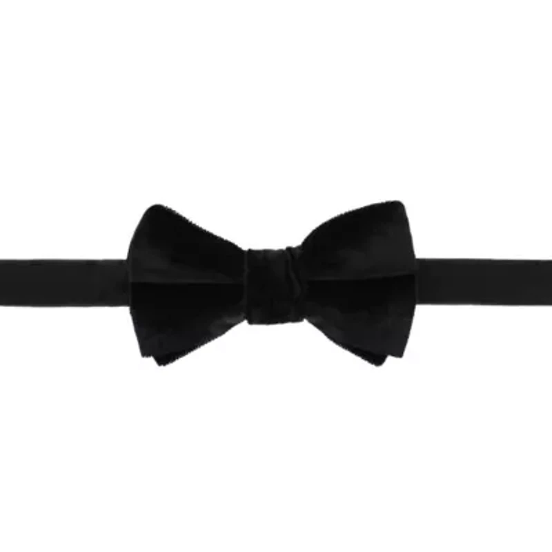 Poirot Velvet Solid Colored Bow Tie