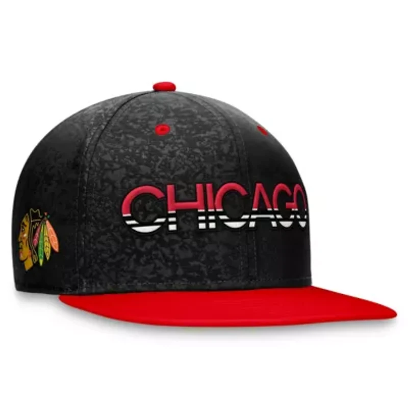 NHL Fanatics Black/Red Chicago Blackhawks Authentic Pro Rink Two-Tone Snapback Hat