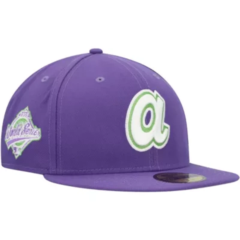 MLB Atlanta Braves Lime Side Patch 59FIFTY Fitted Hat