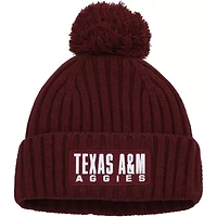 NCAA Texas A&M Aggies Modern Ribbed Cuffed Knit Hat with Pom