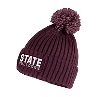 NCAA Mississippi State Bulldogs Modern Ribbed Cuffed Knit Hat with Pom