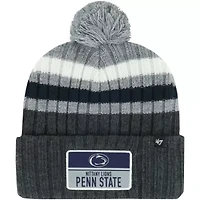 NCAA Penn State Nittany Lions Stack Striped Cuffed Knit Hat with Pom