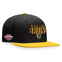 NHL Fanatics Black/Gold Fundamental Colorblocked Snapback Hat