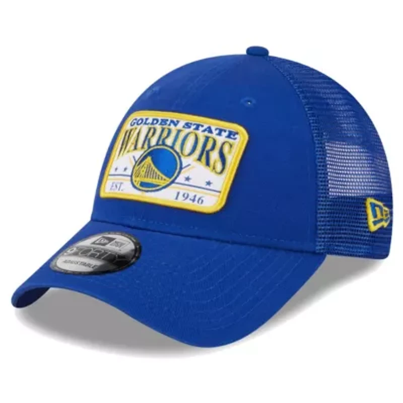 NBA Golden State Warriors Plate Oversized Patch Trucker 9FORTY Adjustable Hat