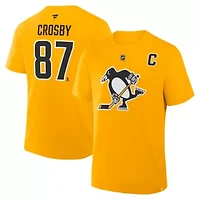 NHL Fanatics Sidney Crosby Pittsburgh Penguins Authentic Stack Name & Number T-Shirt