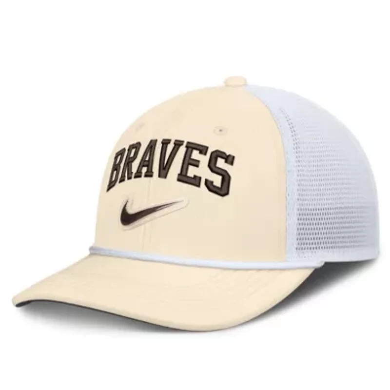 MLB Nike Natural/White Atlanta Braves Rise Dri-FIT Trucker Adjustable Hat​