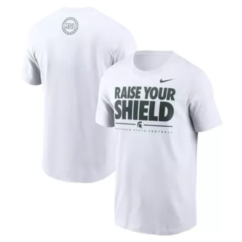 NCAA Nike Michigan State Spartans 2025 Football Fan Raise Your Shield T-Shirt