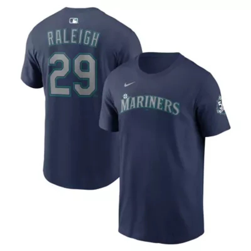 MLB Nike Cal Raleigh Seattle Mariners 50th Season Name & Number T-Shirt