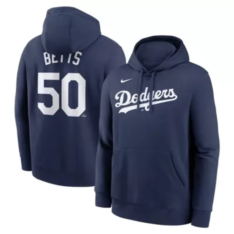 MLB Nike Mookie Betts Los Angeles Dodgers Player Name & Number Club Pullover Hoodie