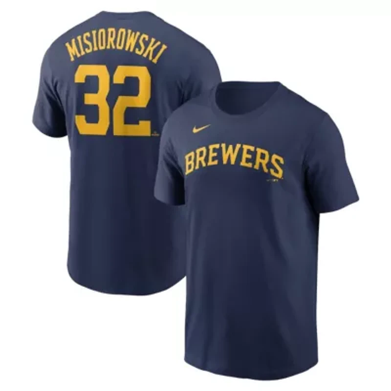 MLB Nike Jacob Misiorowski Milwaukee Brewers Fuse Name & Number T-Shirt