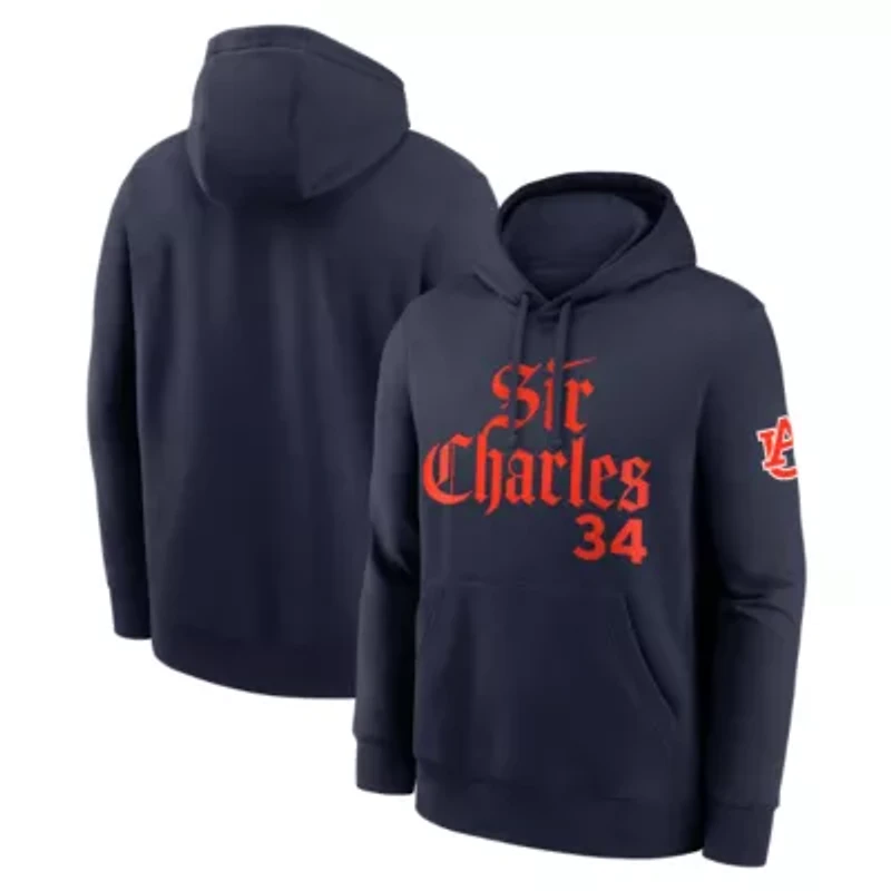 NCAA Nike Charles Barkley Auburn Tigers Name & Number Club Fleece Hoodie