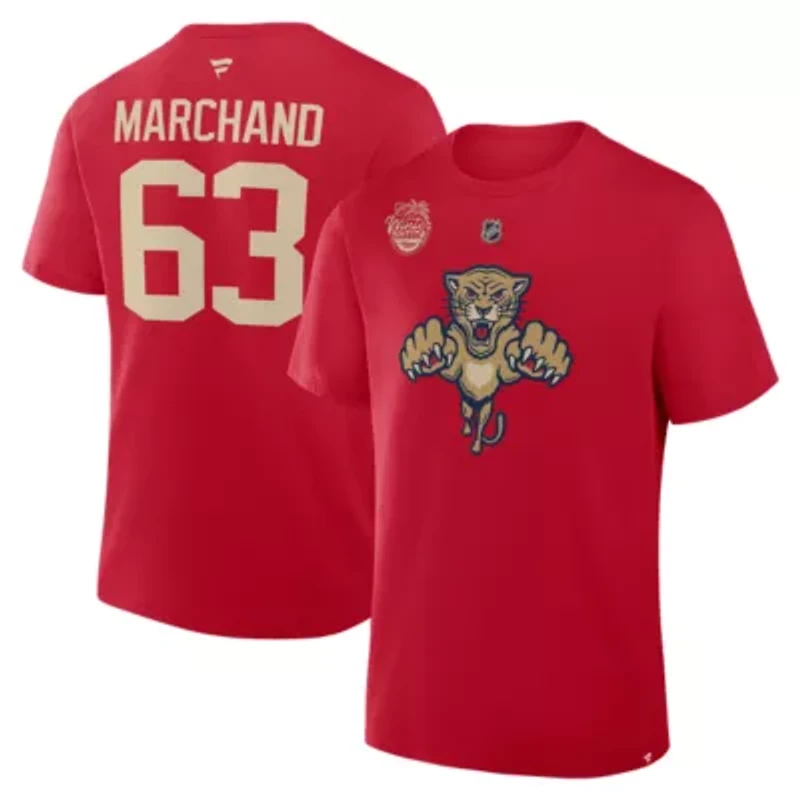 NHL Fanatics Brad Marchand Florida Panthers 2026 Winter Classic Authentic Stack Name & Number T-Shirt
