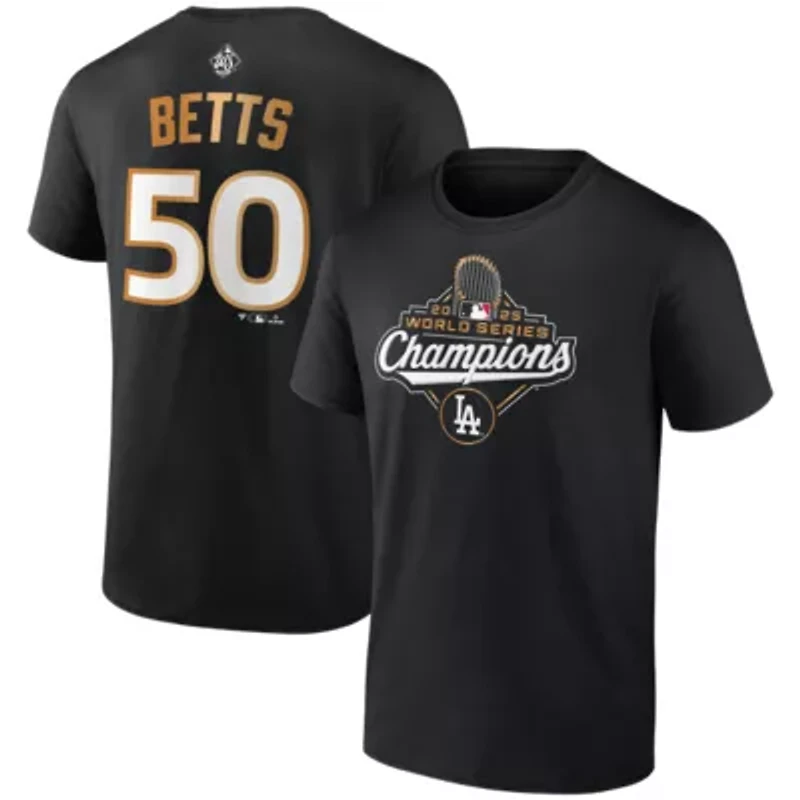 MLB Fanatics Mookie Betts Los Angeles Dodgers 2025 World Series s Name & Number T-Shirt