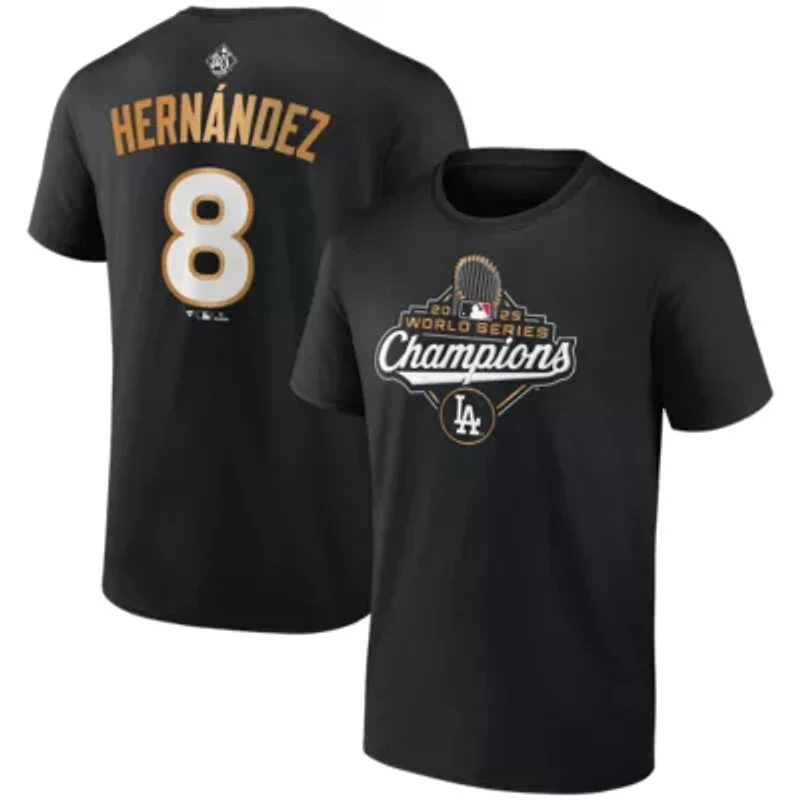 MLB Fanatics Enrique Hernández Los Angeles Dodgers 2025 World Series s Name & Number T-Shirt