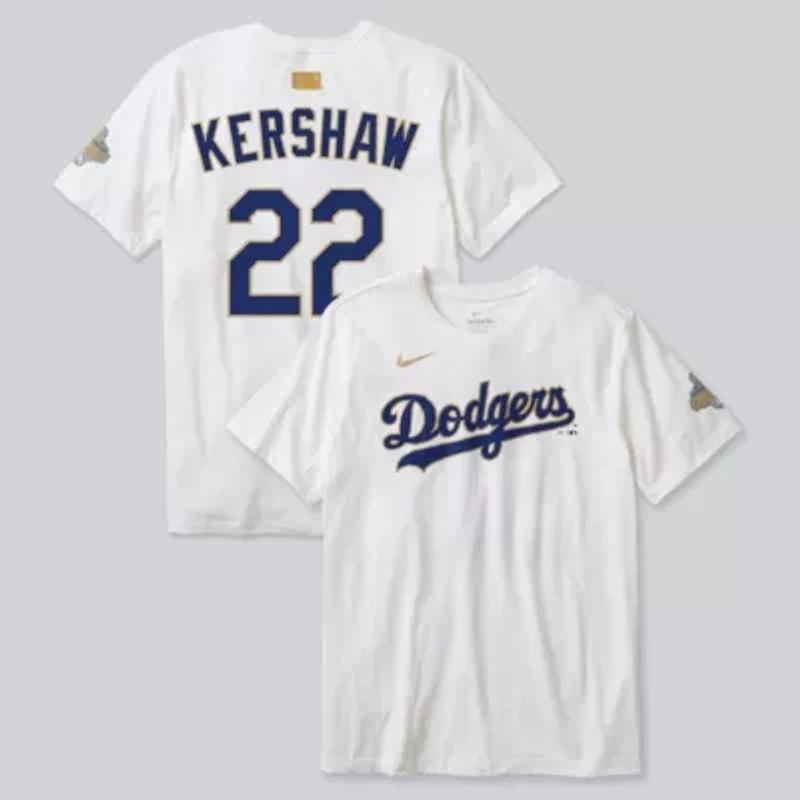 MLB Nike Clayton Kershaw Los Angeles Dodgers 2026 Collection Player Name & Number T-Shirt