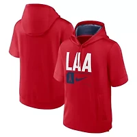 MLB Nike Los Angeles Angels Tri Code Lockup Short Sleeve Pullover Hoodie