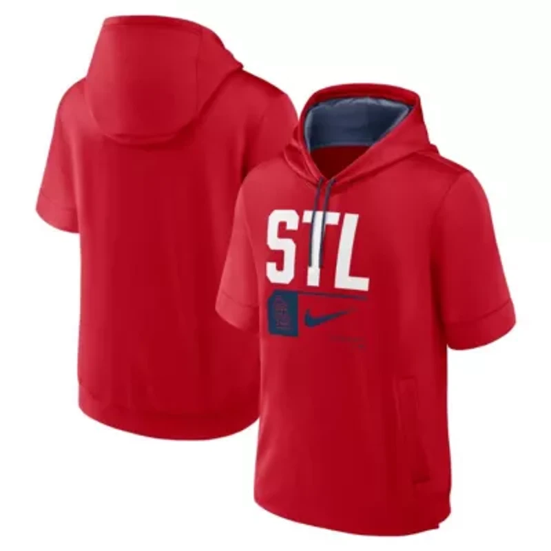 MLB Nike St. Louis Cardinals Tri Code Lockup Short Sleeve Pullover Hoodie