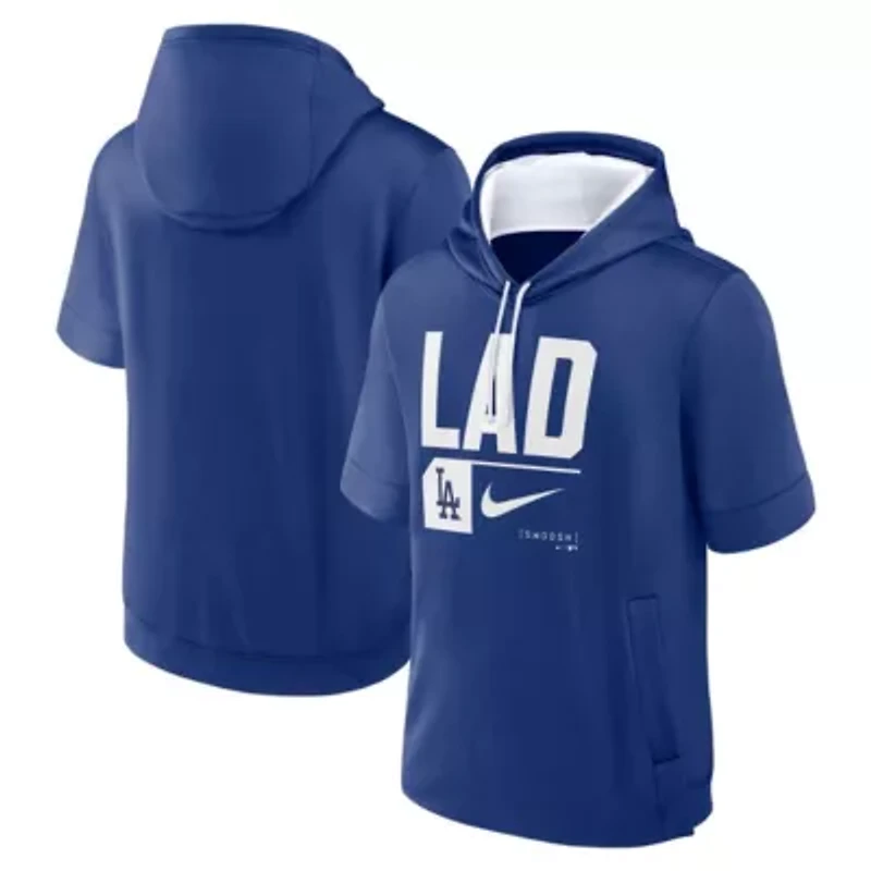MLB Nike Los Angeles Dodgers Tri Code Lockup Short Sleeve Pullover Hoodie
