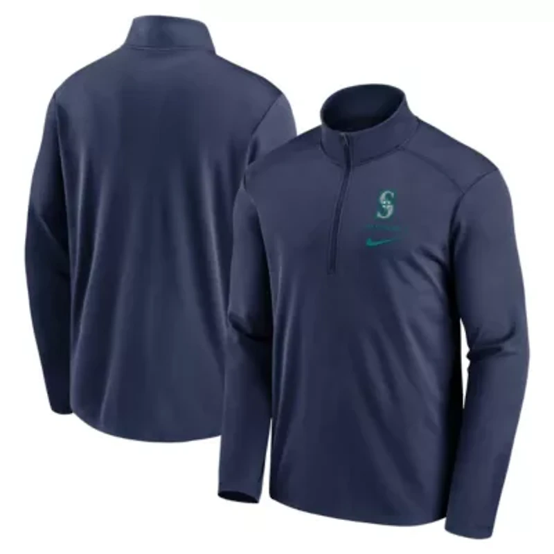 MLB Nike Seattle Mariners Franchise Logo Pacer Performance Half-Zip Top