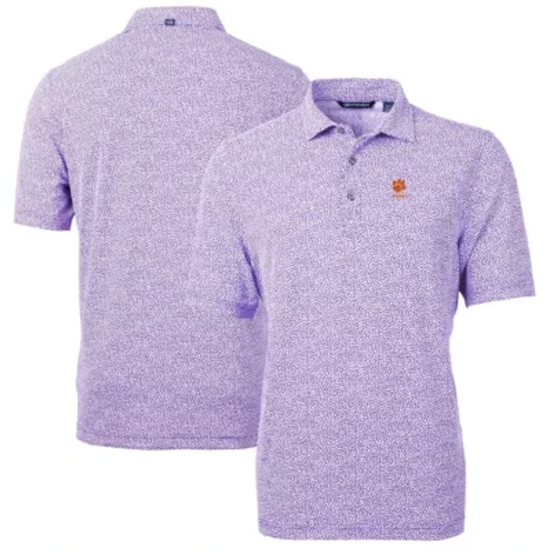 NCAA Clemson Tigers Alumni Logo DryTec Virtue Eco Pique Botanical Print Recycled Polo