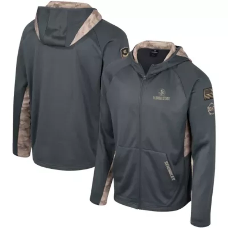 NCAA Florida State Seminoles OHT Military Appreciation Raglan Full-Zip Hoodie