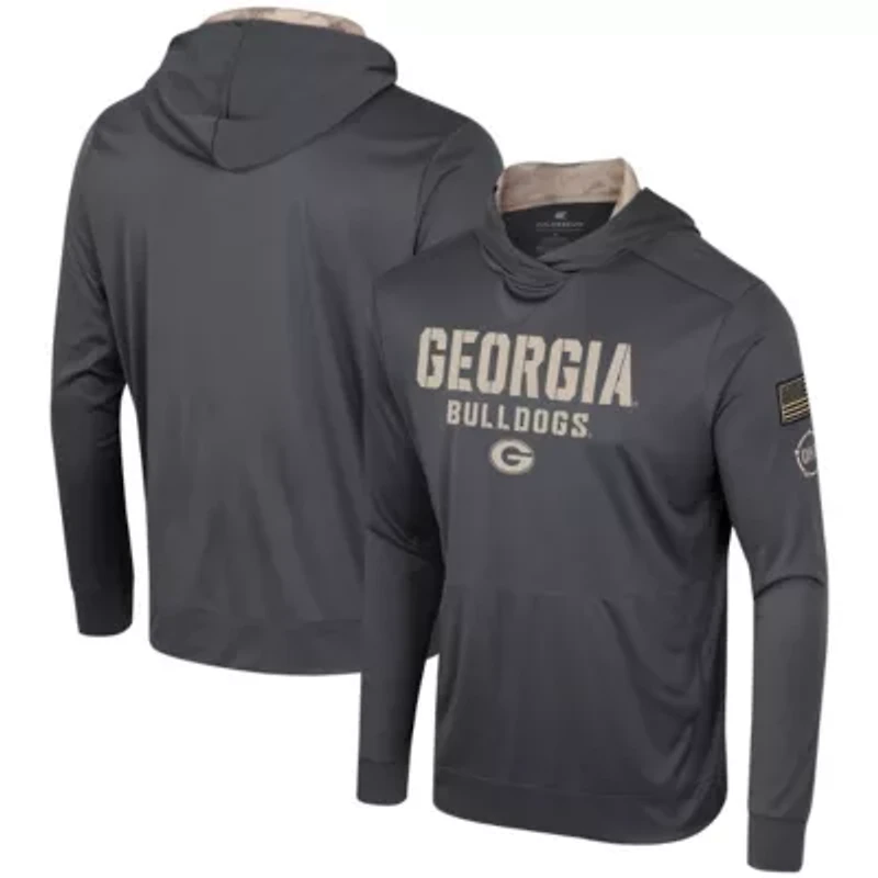 NCAA Georgia Bulldogs OHT Military Appreciation Long Sleeve Hoodie T-Shirt