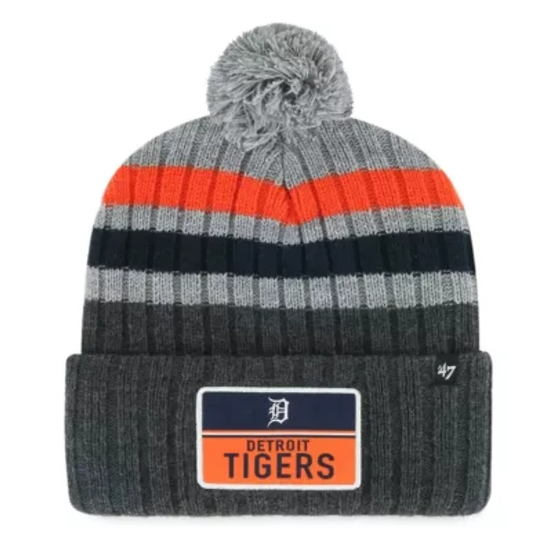 MLB Detroit Tigers Stack Cuffed Knit Hat with Pom