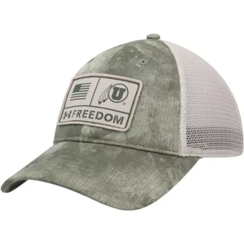 NCAA Under Armour Utah Utes Sideline Blitzing Trucker Performance Adjustable Hat