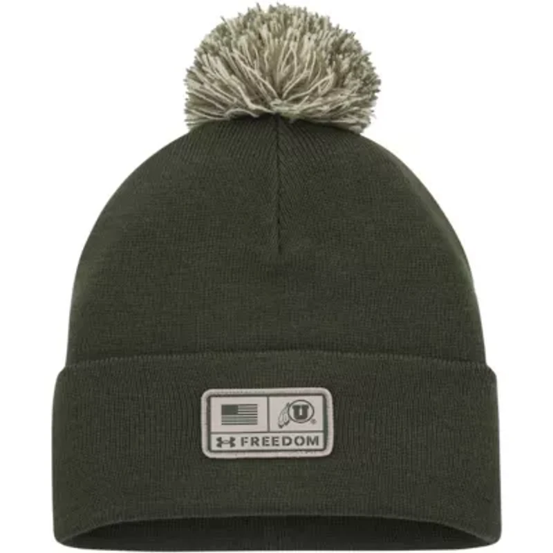 NCAA Under Armour Utah Utes Freedom Collection Cuffed Knit Hat with Pom