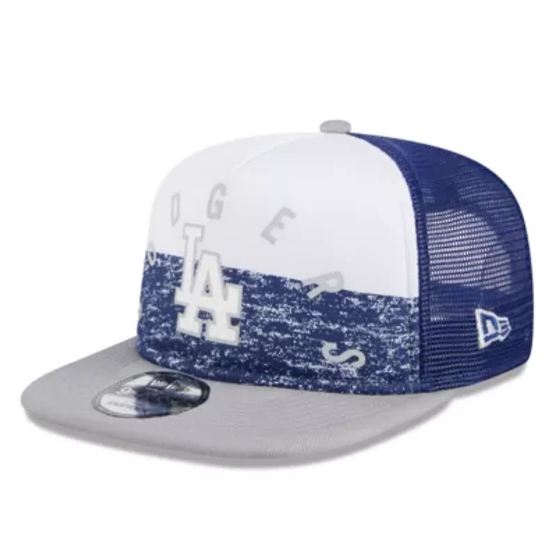 MLB White/Gray Los Angeles Dodgers Team Foam Front A-Frame Trucker 9FIFTY Snapback Hat