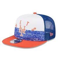MLB White/Orange New York Mets Team Foam Front A-Frame Trucker 9FIFTY Snapback Hat