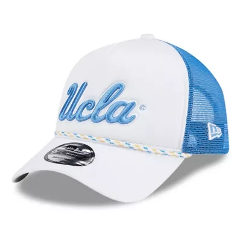 NCAA White/Blue UCLA Bruins Court Sport Foam A-Frame 9FORTY Adjustable Trucker Hat