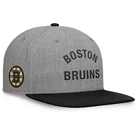 NHL Fanatics Heather Elements Flat Brim Leather Strapback Hat