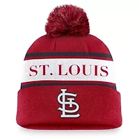 MLB Nike St. Louis Cardinals Team Stripe Peak Cuffed Knit Hat with Pom