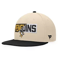 NHL Fanatics Cream/Black Pittsburgh Penguins Goalaso Snapback Hat