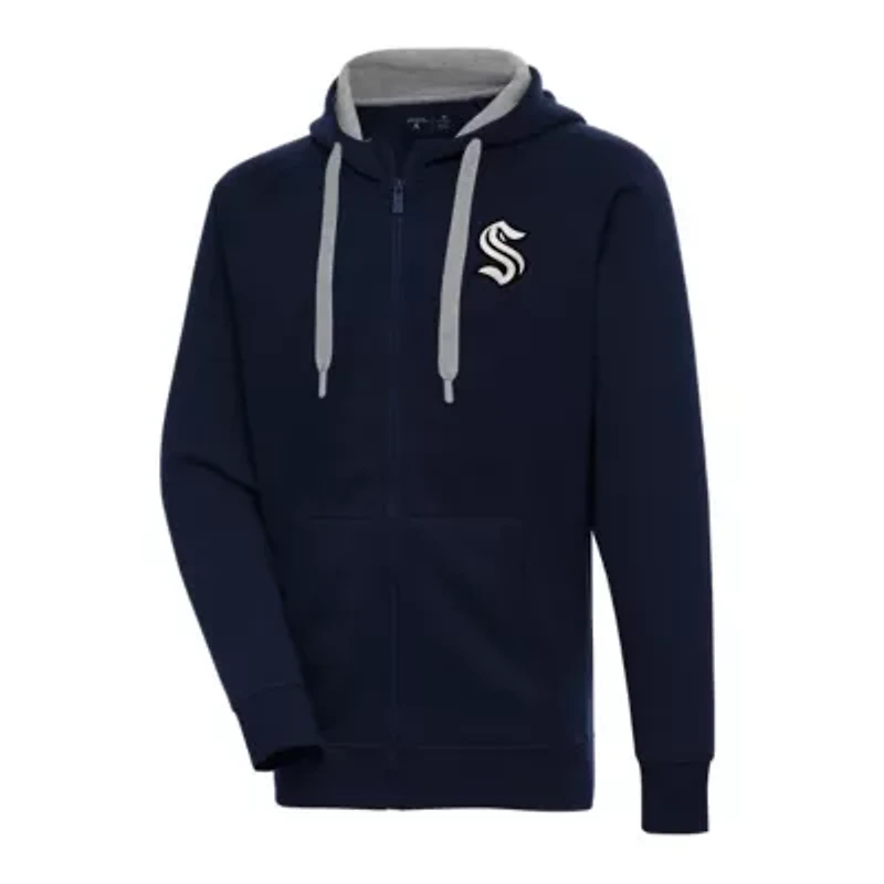NHL Deep Sea Seattle Kraken Metallic Logo Victory Full-Zip Hoodie
