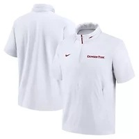 Alabama Crimson Tide NCAA Nike 2024 Sideline Coach Short Sleeve Half-Zip Hoodie Jacket