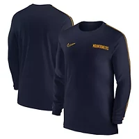 NCAA Nike West Virginia Mountaineers 2024 Sideline Coach UV Performance Long Sleeve T-Shirt