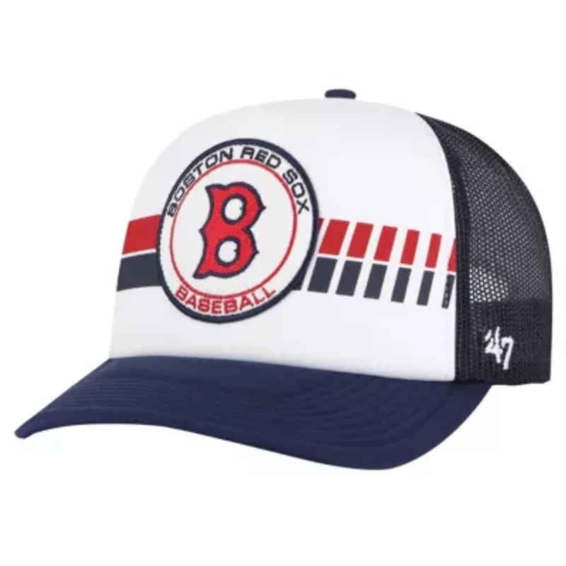 Boston Red Sox MLB White/Navy Boston Sox Cooperstown Collection Wax Pack Express Trucker Adjustable Hat