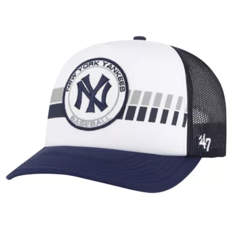 MLB White/Navy New York Yankees Cooperstown Collection Wax Pack Express Trucker Adjustable Hat