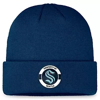 NHL Fanatics Deep Sea Seattle Kraken Authentic Pro Training Camp Cuffed Knit Hat