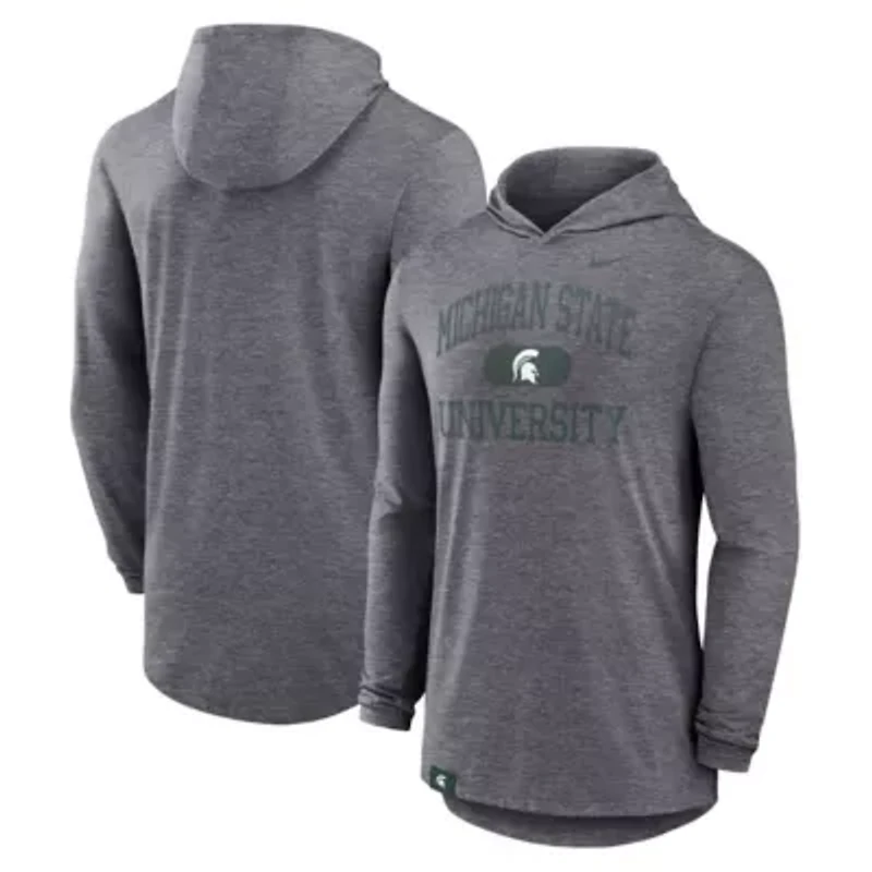 NCAA Nike Michigan State Spartans Blitz Tri-Blend Dri-FIT Long Sleeve Hoodie T-Shirt